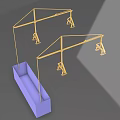 Industrial Equipment Yellow Metal Frame Support Structure With Mechanical Components Design