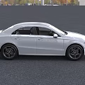 White Mercedes-Benz Electric Sedan With Modern Sleek Body LED Headlights And Front Logo
