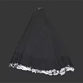 Elegant Purple Cape With Ruffled Collar And Delicate Lace Trim Design