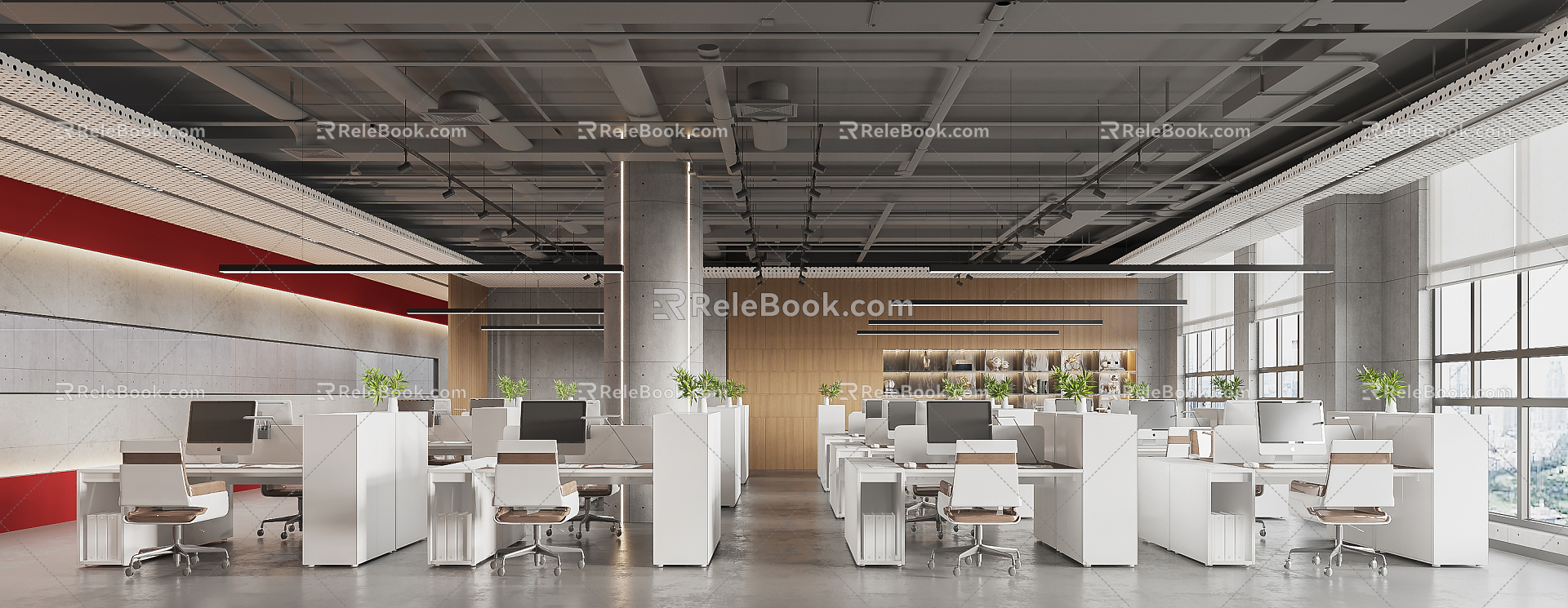 modern public office area public office 3d model