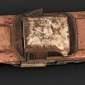 Rusty Worn Out Vintage Car With Shark Fin Design And Body Rust