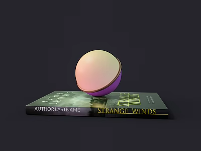 Strange Winds Book By Authorlastname With Colorful Sphere Placed On Top 3d model