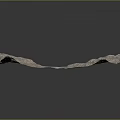 3D Mountainous Terrain Model With River Networks And Brown Textured Surface