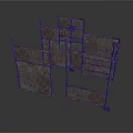 Industrial Metal Scene Component Structure With Grid Panels And Frames