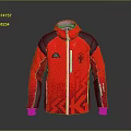 Red And Black Jacket With Zipper Closure Modern Design Elements And Brand Logo 3d model