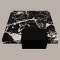 Modern Interior Sofa Coffee Table Set With Marble Top And Black Metal Frame 3d model