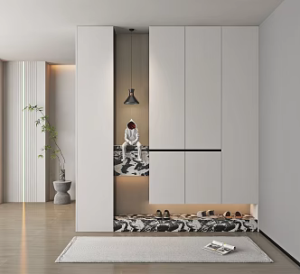 Modern Entrance Cabinet Shoe Cabinet Partition Shoe Cabinet 3d model