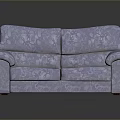 Gray Patterned Two Seater Sofa With Soft Upholstery And Classic Design