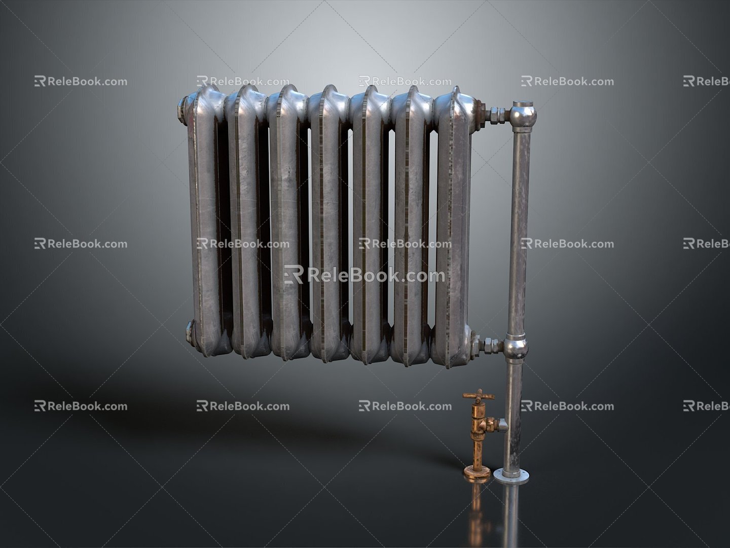 Heater furnace water heater heating electric heater radiator old radiator heating equipment 3d model