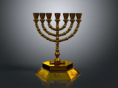 Elegant Golden Candelabra Featuring Multiple Branches Hexagonal Base And Decorative Patterns 3d model