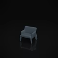 Light Blue Modern Accent Chair Upholstered In Fabric With Curved Armrests And Legs