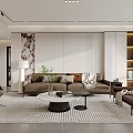 Modern Living Room Interior With TV Wall And Cozy Furniture