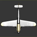 Vintage Gray and Yellow Fighter Aircraft Model with Black Cross Markings and Propeller Design