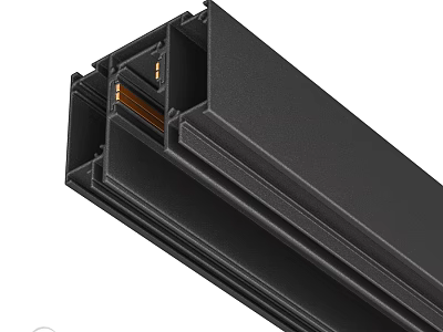 Sleek Black Metal Downlight Spotlight with Sturdy Mounting Frame Design 3d model