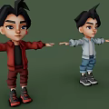 Cartoon Game Movie Characters With Stylish Hairstyles Different Outfits And Extended Arms