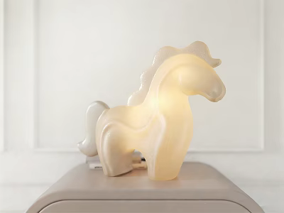 Horse Shaped Table Lamp With Soft Warm Light For Kids Bedroom Decor 3d model