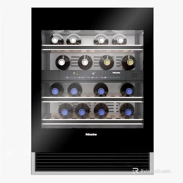 Miele Modern Wine Cooler With Glass Door And Multiple Layers For Wine Storage 3d model 