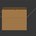 Open Brown Cardboard Box With Handle And Empty Interior On Dark Background 3d model