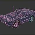 Blue Armored Military Vehicle Featuring Antenna Sturdy Wheels And Reinforced Body
