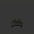 Detailed Green Military Tank Model With Camouflage Pattern And Long Barrel Tracks