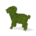 Green Leafy Shaped Bush with Dog Figure Design for Outdoor Garden Decoration