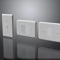 Modern White Switch Plates With Different Designs And Multiple Sleek Panels 3d model