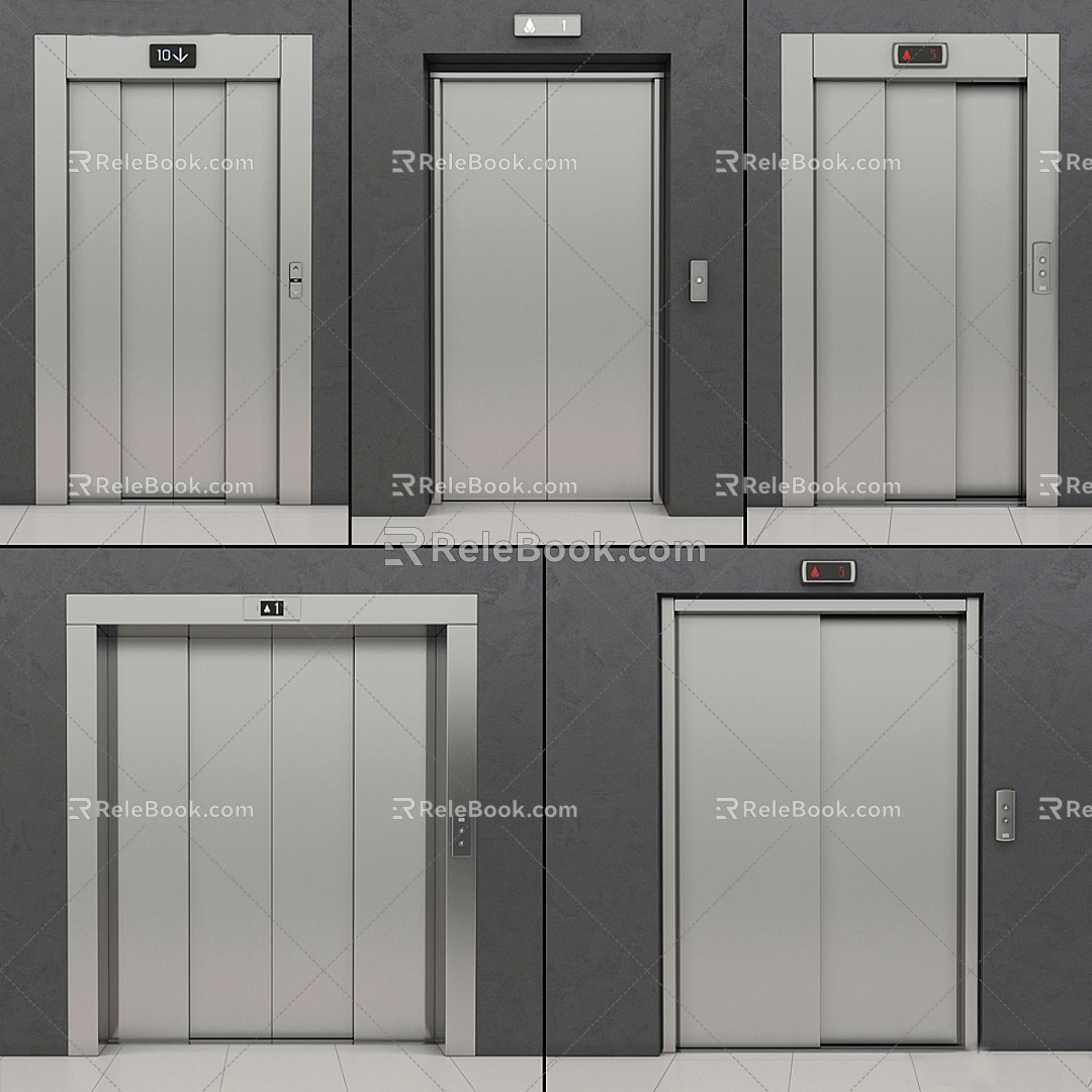 Modern elevator door entry door single door swing door 3d model