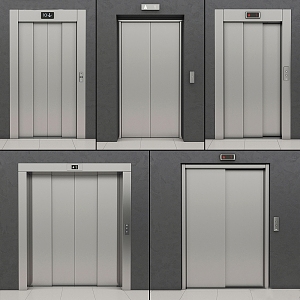 Modern elevator door entry door single door swing door 3d model