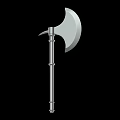 Metal Battle Axe With Sharp Head And Long Polished Handle Design 3d model