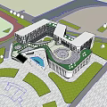 Design of College Student Activity Art Center and College Office Building of Maritime College 3d model