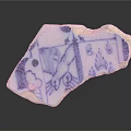 Ancient Blue And White Porcelain Shard With Traditional Chinese Painting Motifs