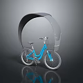 Modern Blue Bicycle With Curved Canopy Front Basket And Sleek Design