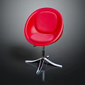 Playground Equipment Red Round Chair With Comfortable Cushion And Sturdy Metal Base