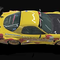 Yellow Racing Car With Sponsor Logos Black Hood And Track Ready Design