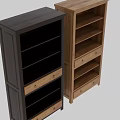 Modern Natural Wood Bookcase With Open Shelves And Drawer Storage Design