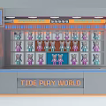 Front Desk Reception at Tide Play World With Display Shelves And Trendy Toy Figures