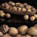 Realistic Walnut Modern Realistic Food Fruit Walnut Plate 3d model