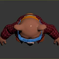 Pink Bear Character Wearing Blue Goggles Red Plaid Jacket Orange T-shirt Blue Pants And Red Shoes