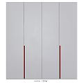 Sleek Gray Storage Cabinet With Vertical Black Handles And Minimalist Design