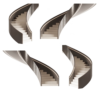 modern revolving staircase 3d model