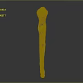 Detailed Carved Brown Wooden Staff With Two Green Gemstones On Top And Middle