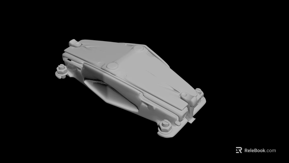 White Industrial Mechanical Part 3D Model With Structural Design And Mounting Points 3d model