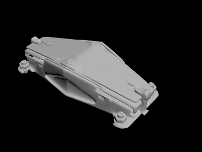White Industrial Mechanical Part 3D Model With Structural Design And Mounting Points 3d model