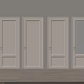 Modern White Interior Swing Doors With Golden Door Handles Design