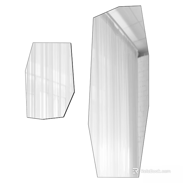 Sleek Modern Mirror With Minimalist Design For Living Room Wall Decoration 3d model 
