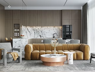 Modern Living Room Sofa Combination 3d model