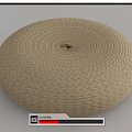 Round Woven Cushion With Circular Intricate Pattern For Home Seating Comfort 3d model