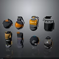 Weapon Collection Showcasing Various Modern Tactical Grenades With Diverse Colors And Designs