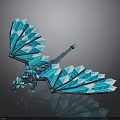 Blue Crystal Dragon With Sharp Ice Wings In 3D Fantasy Design