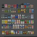 Assorted Beverages Display With Neatly Arranged Bottles Cans And Colorful Packaging